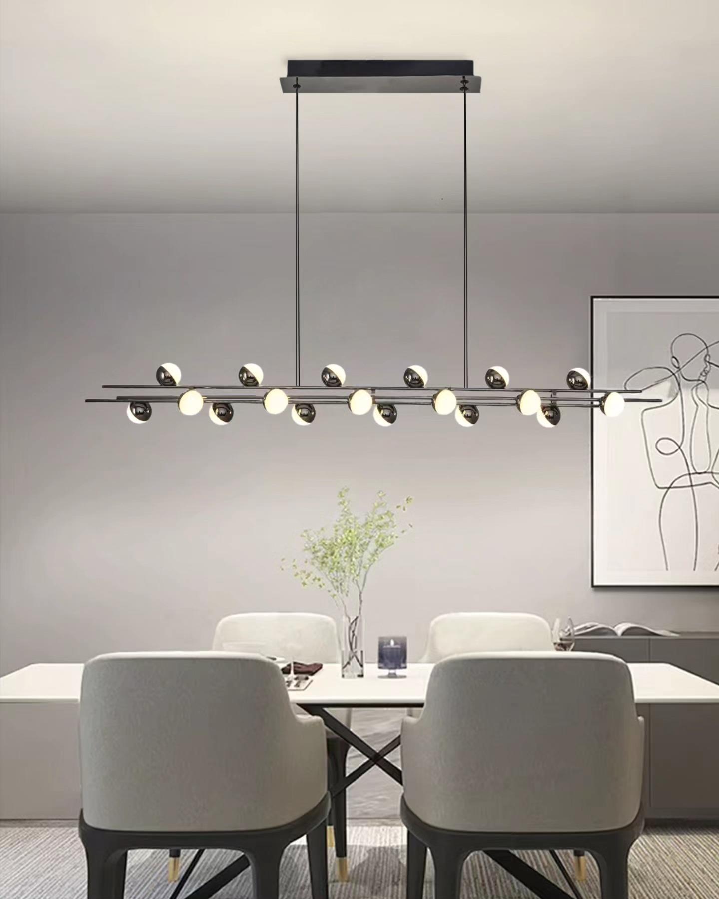 Platin Metal Stary 120cm Sarkıt Avize 115 cm