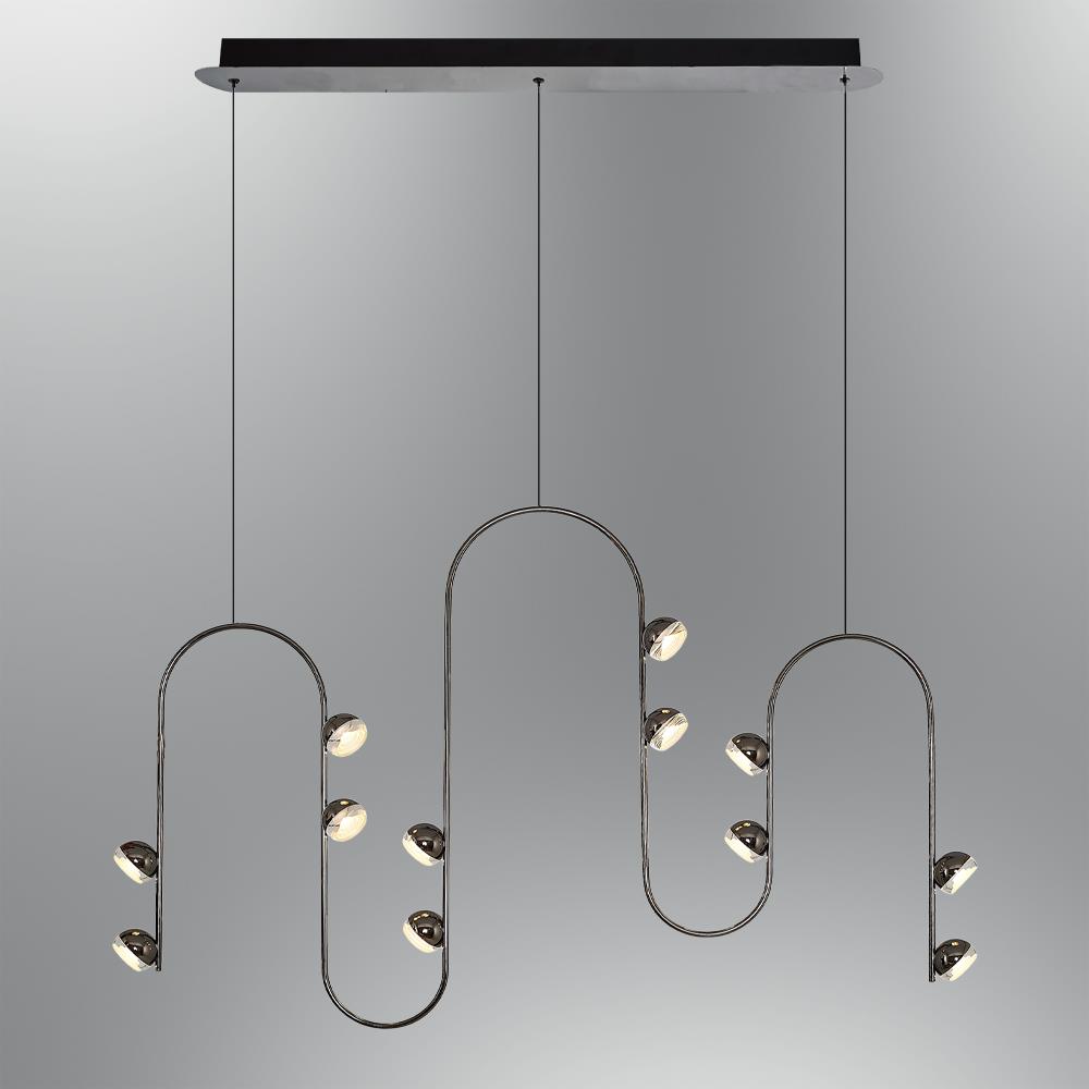 12fach Platin Metall Aster Linear Kronleuchter 95 cm 12fach Platin Metall Aster Linear Kronleuchter 95 cm