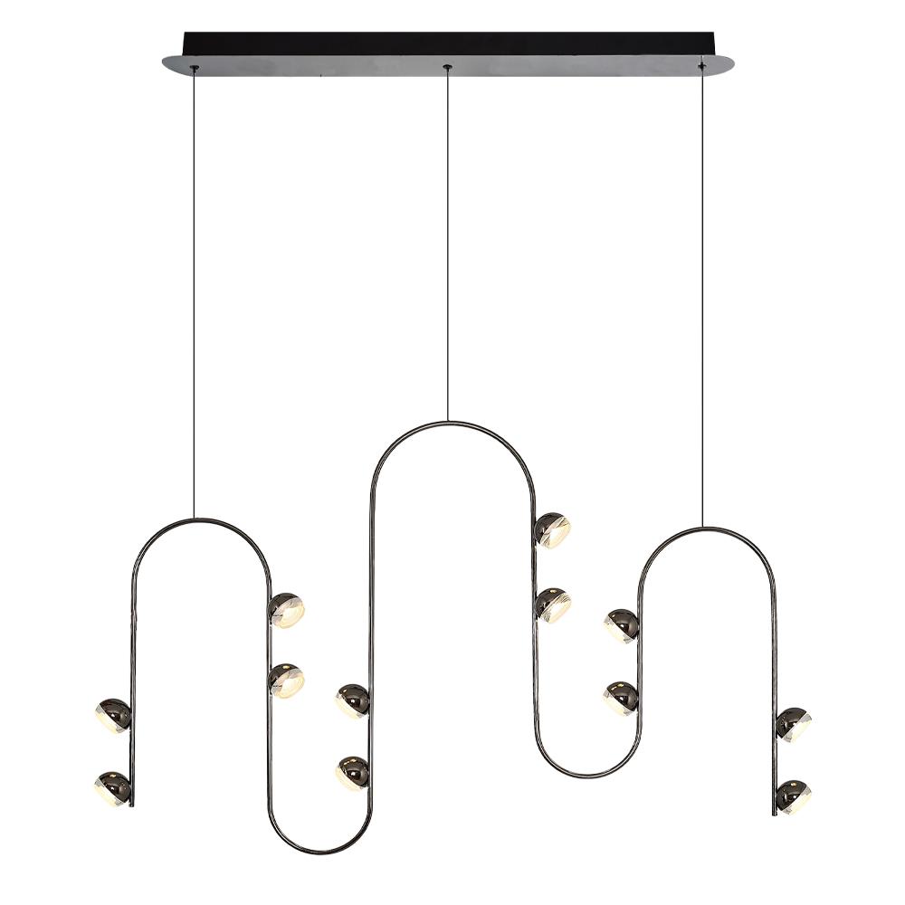 12fach Platin Metall Aster Linear Kronleuchter 95 cm 12fach Platin Metall Aster Linear Kronleuchter 95 cm