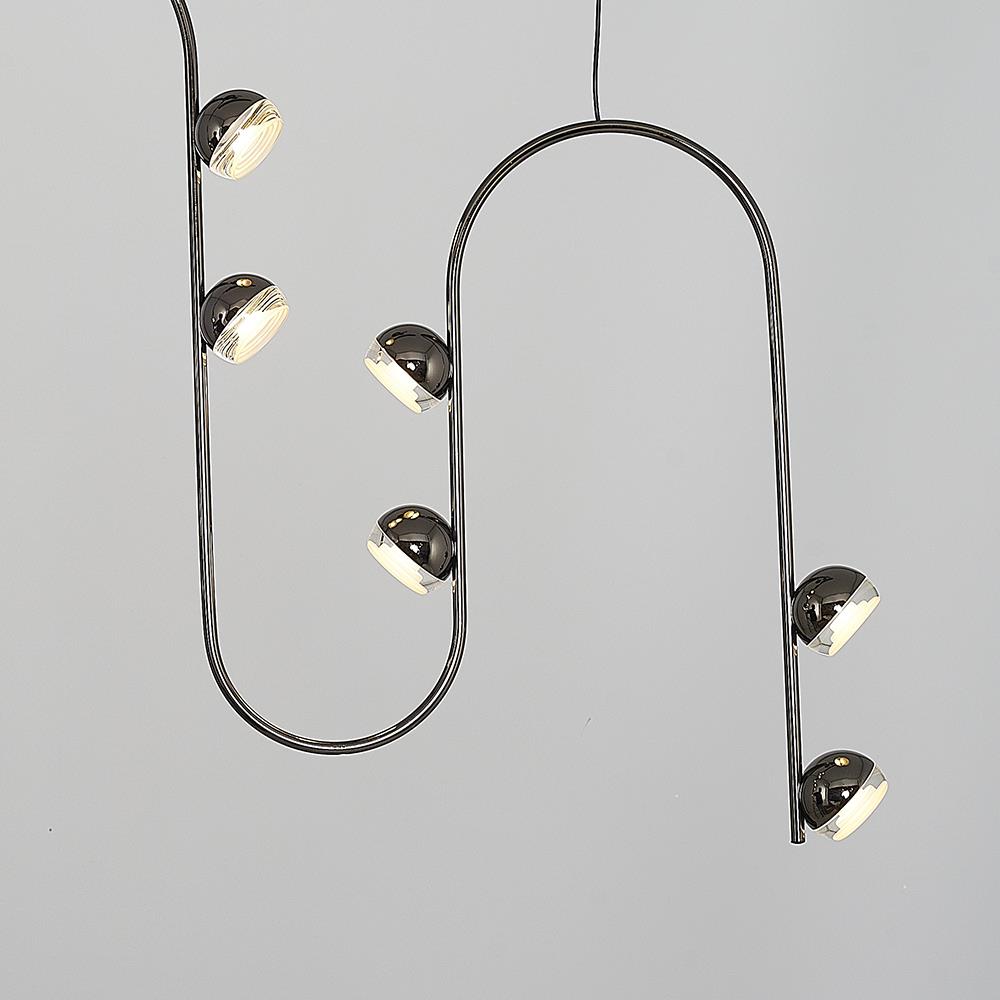 12fach Platin Metall Aster Linear Kronleuchter 95 cm 12fach Platin Metall Aster Linear Kronleuchter 95 cm