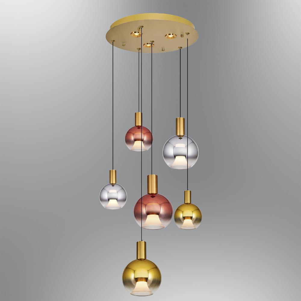 6'li Metal Luccas Mix Sarkıt Avize 120 cm (2848-6A-20) — görsel 3