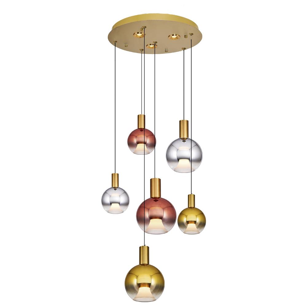 6'li Metal Luccas Mix Sarkıt Avize 120 cm (2848-6A-20) — görsel 4