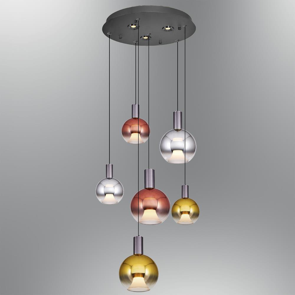 6'li Metal Luccas Mix Sarkıt Avize 120 cm (2848-6A-24)