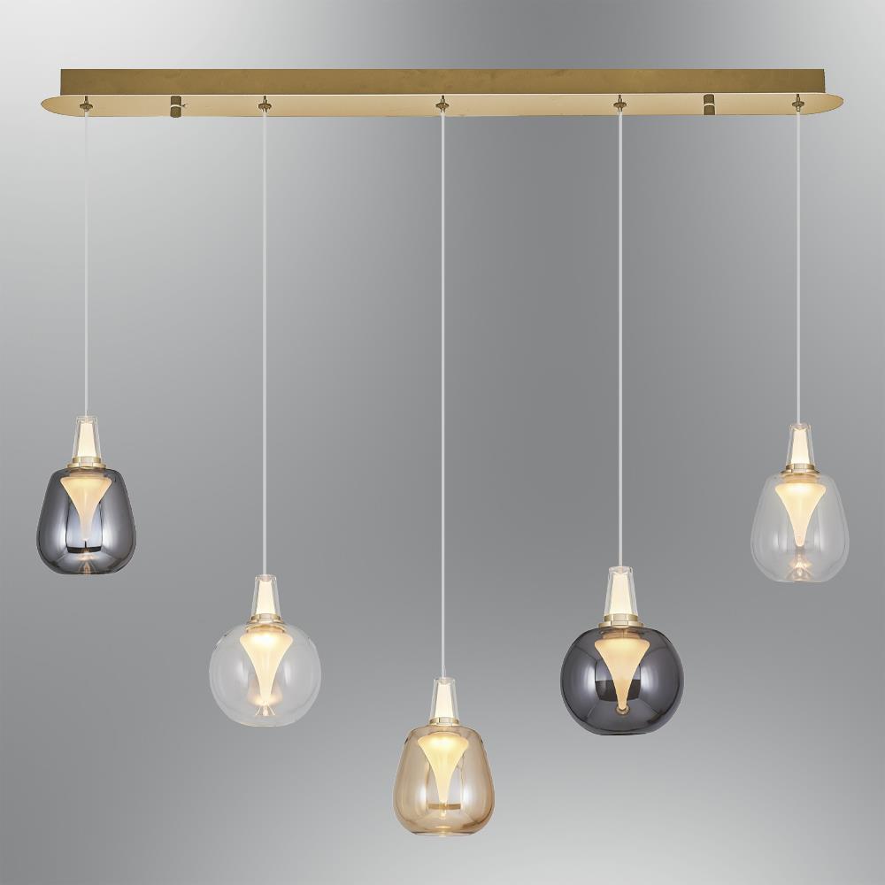 5'li Mix Metal Rustam Sıralı Sarkıt Avize 86 cm — görsel 6
