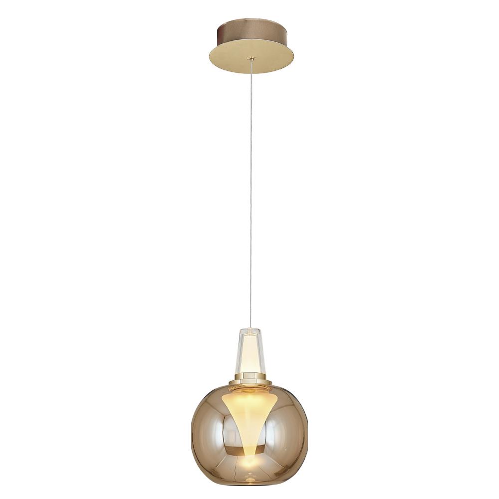 Tekli Metal Rustam Amber Sarkıt Avize 120 cm (2849A-1A-12)