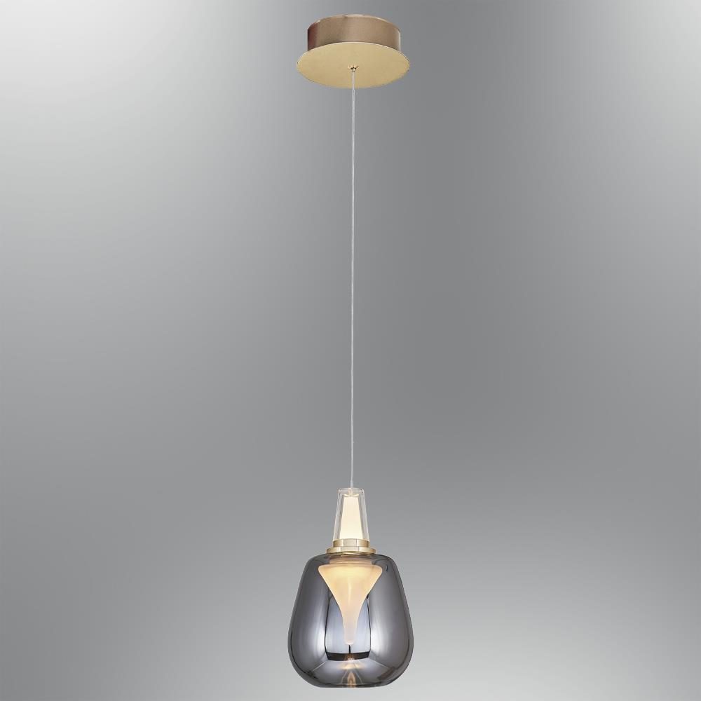 Tekli Metal Rustam Gri Sarkıt Avize 120 cm (2849B-1A-16)