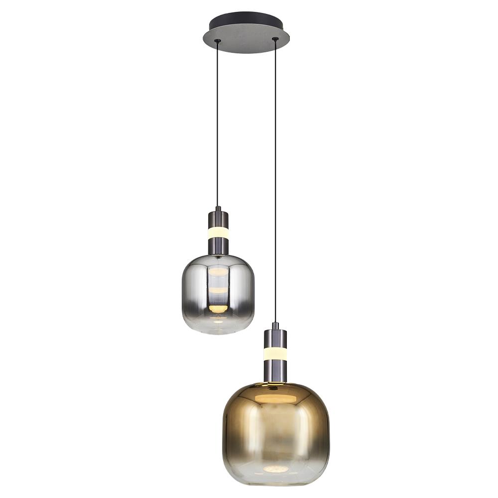 2'li Mixed Metal Daruu Cam Sarkıt Avize 120 cm
