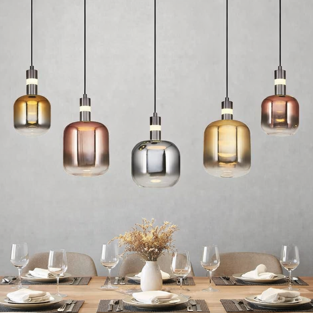 5'li Mixed Metal Daruu Sıralı Sarkıt Avize 96 cm