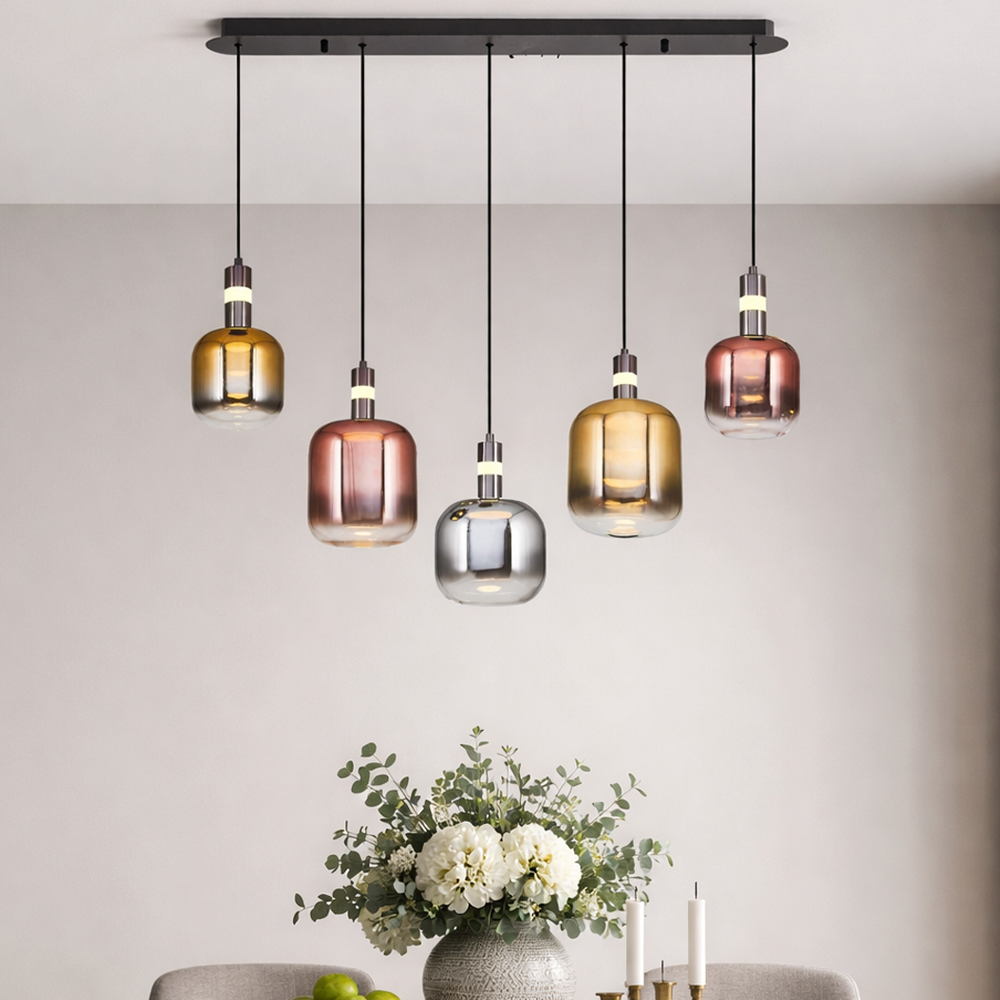 5'li Mixed Metal Daruu Sıralı Sarkıt Avize 96 cm — görsel 4
