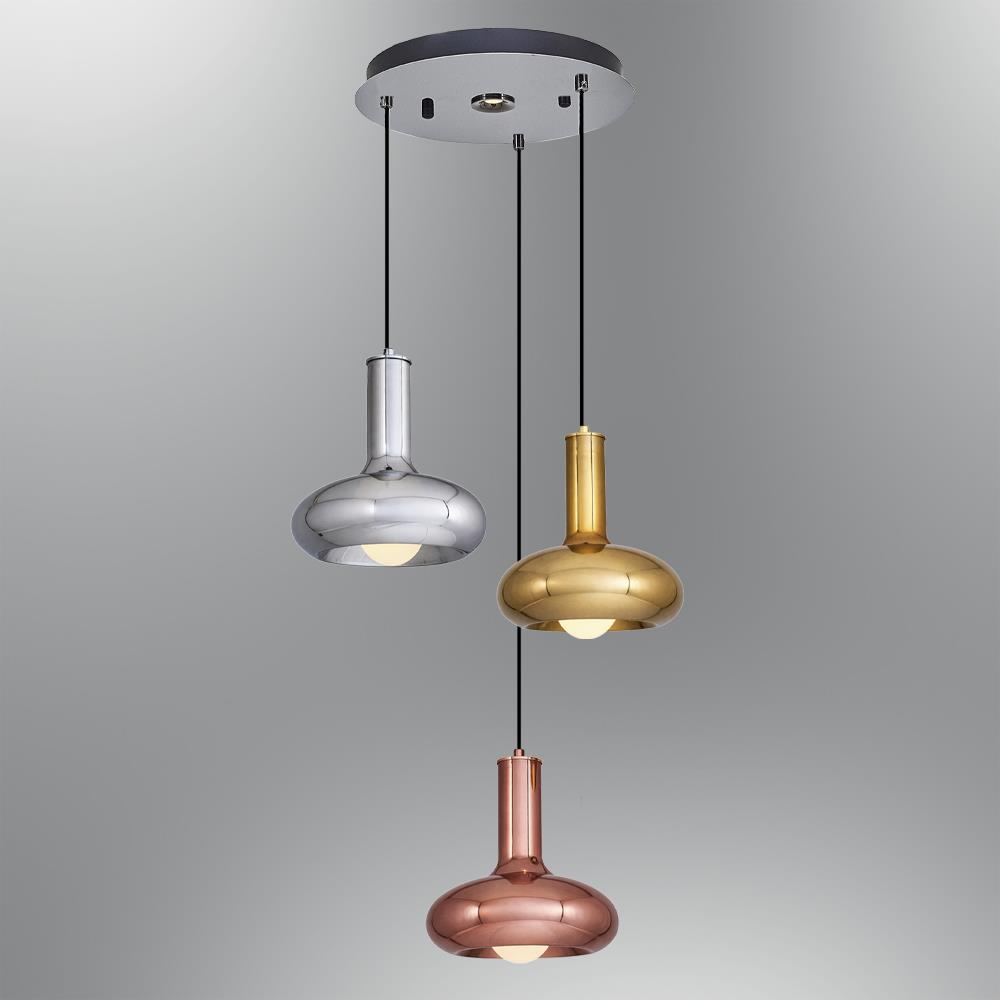 3'li Metal Odelo Mixed Sarkıt Avize 120 cm