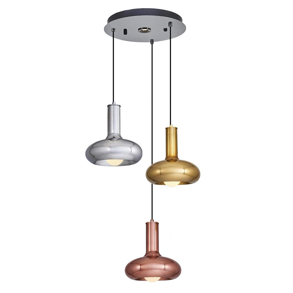 3'li Metal Odelo Mixed Sarkıt Avize 120 cm