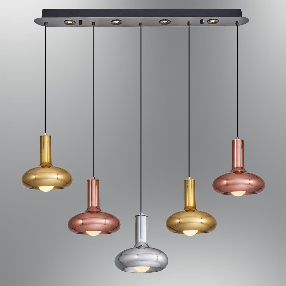 5'li Mixed Metal Odelo Sıralı Sarkıt Avize 97 cm — görsel 3
