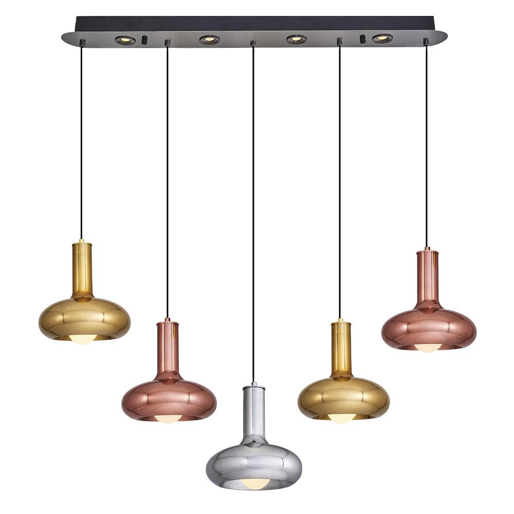 5'li Mixed Metal Odelo Sıralı Sarkıt Avize 97 cm — görsel 4
