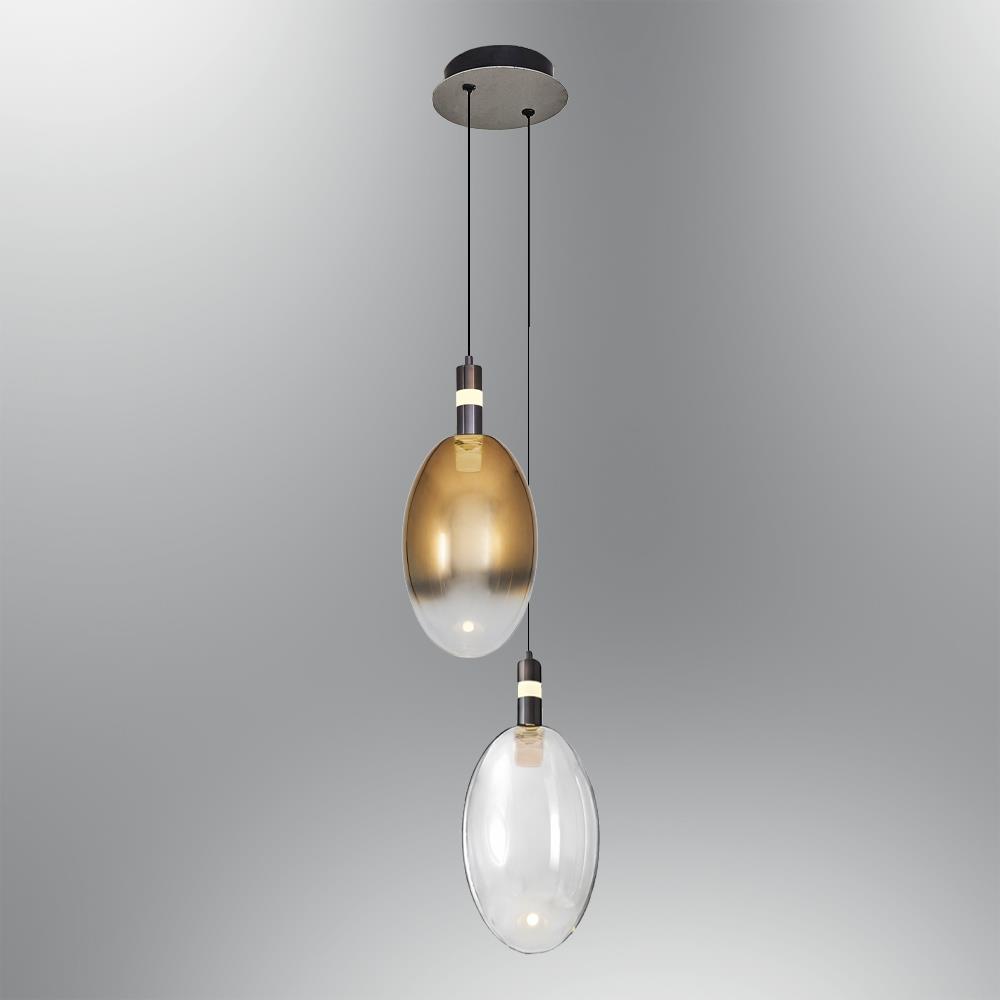 2'li Metal Pulsar Mixed Sarkıt Avize 28 cm