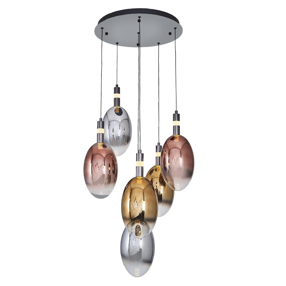 6'li Metal Pulsar Mixed Sarkıt Avize 120 cm
