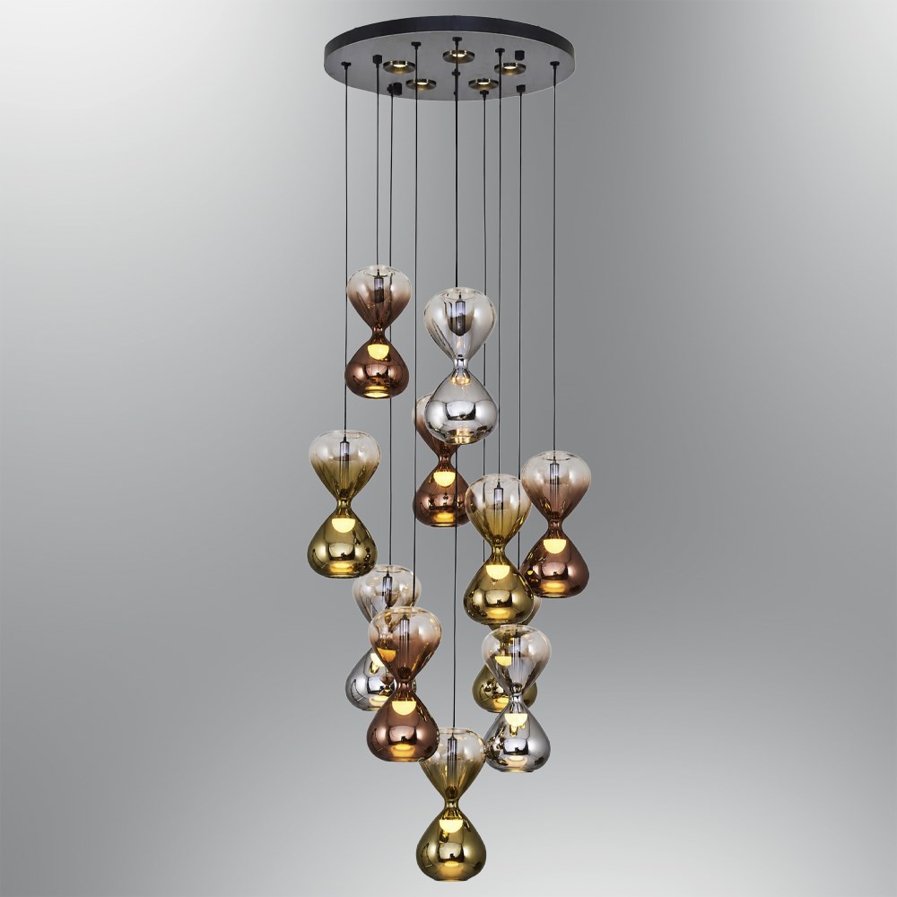 11'li Metal Timee Mix Sarkıt Avize 120 cm