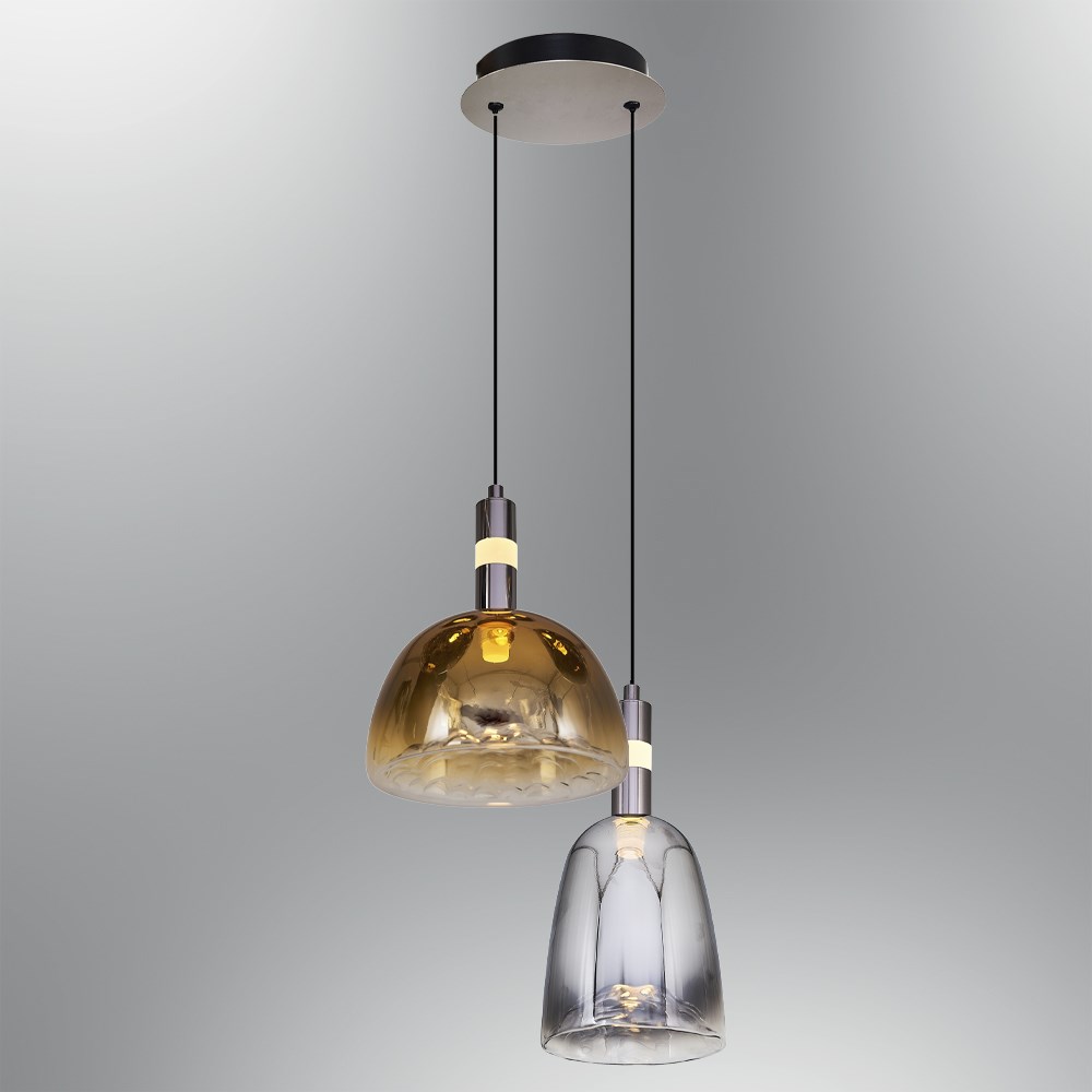 2'li Metal Holee Mix Sarkıt Avize 120 cm