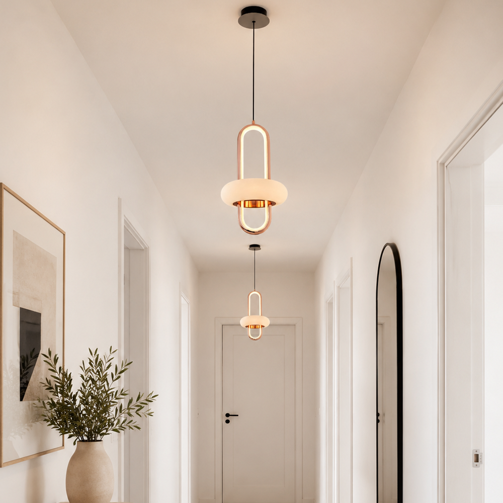 Tekli Metal Oxia SARI Sarkıt Avize 120 cm — görsel 5