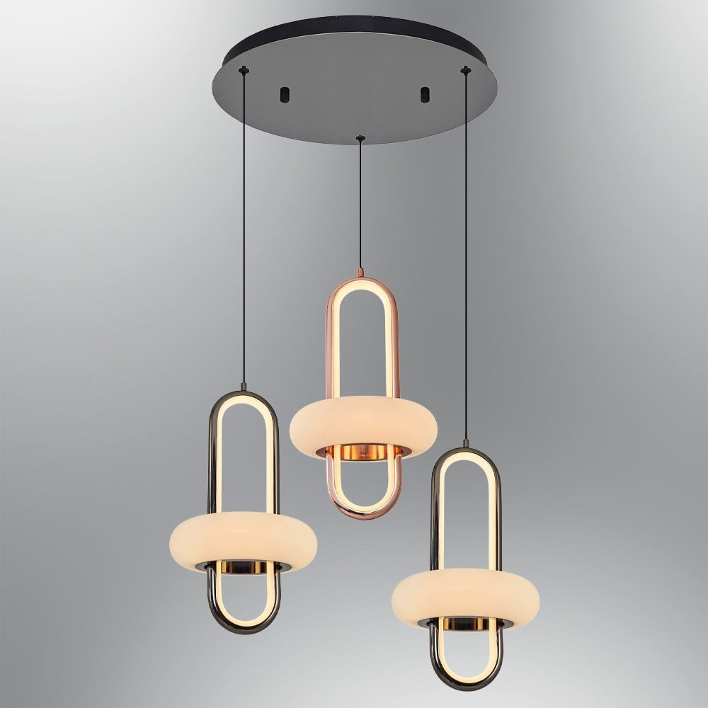 3'li Metal Oxia Mix Sarkıt Avize 120 cm