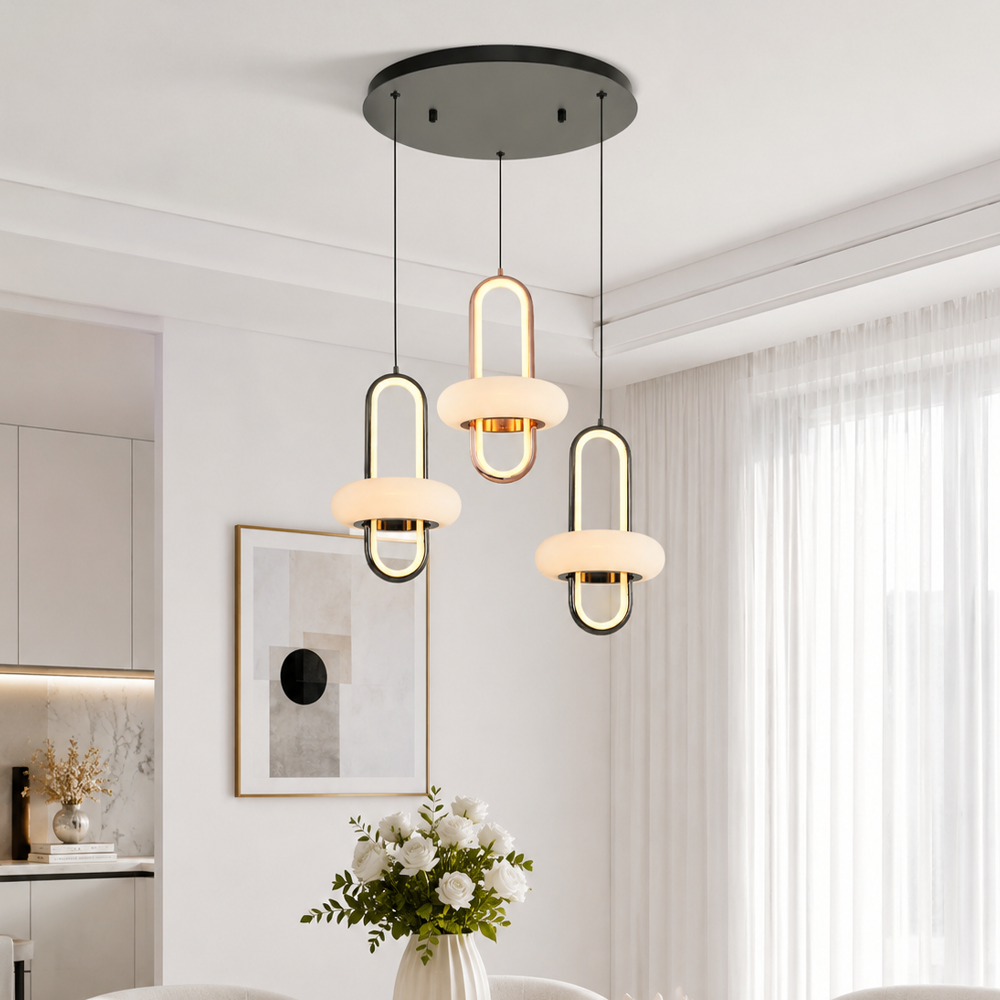 3'li Metal Oxia Mix Sarkıt Avize 120 cm — görsel 3