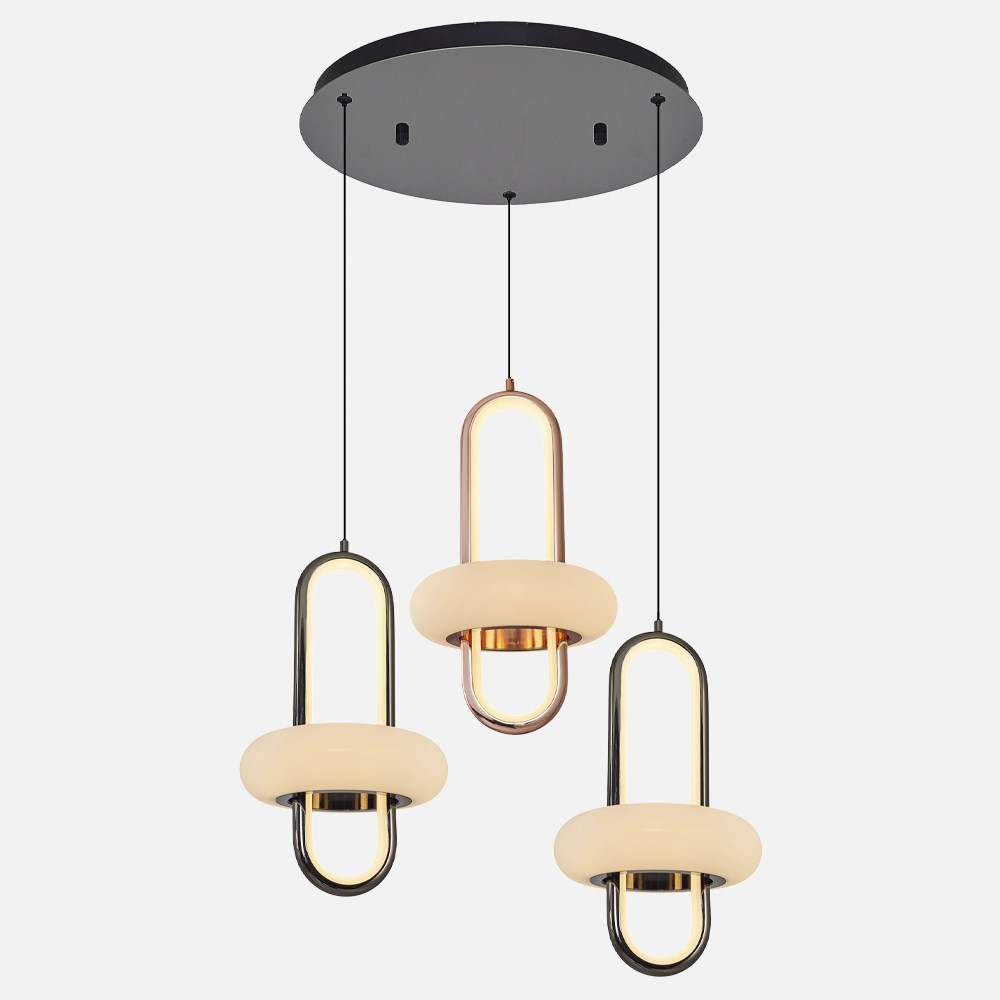 3'li Metal Oxia Mix Sarkıt Avize 120 cm — görsel 4