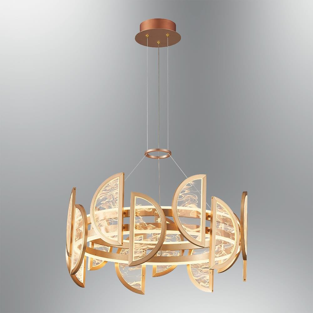 Metal Alabaster Yuvarlak Sarkıt Avize 180 cm 120W — görsel 4