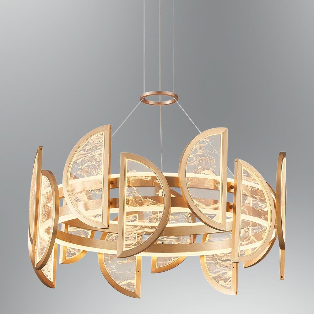 Metal Alabaster Yuvarlak Sarkıt Avize 180 cm 120W — görsel 7