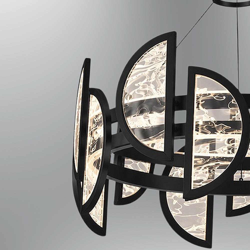 Siyah Metal Alabaster Yuvarlak Sarkıt Avize 180 cm 120W — görsel 4
