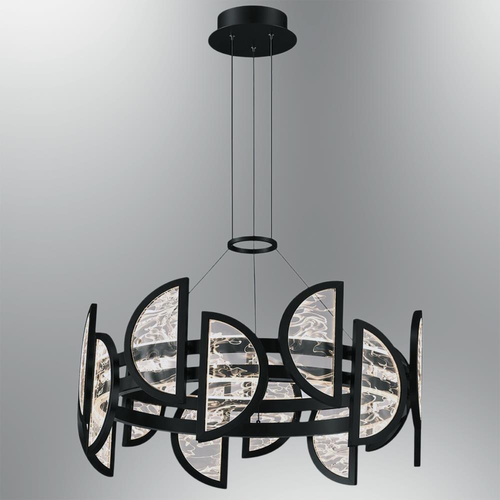 Black Metal Alabaster Round Pendant Chandelier 180 cm 149W Siyah Metal Alabaster Yuvarlak Sarkıt Avize 180 cm 149W