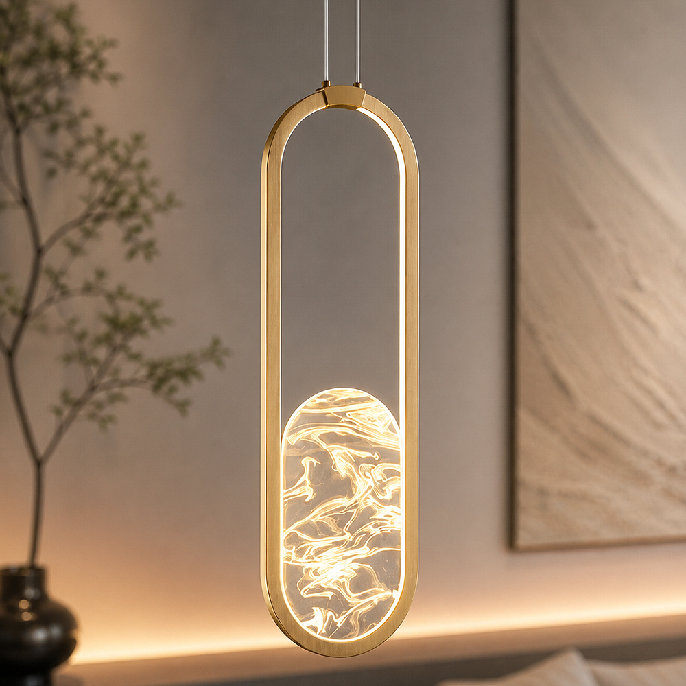 Tekli Metal Alabaster 50*20 Sarkıt Avize 20 cm