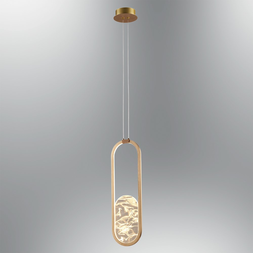 Tekli Metal Alabaster 50*20 Sarkıt Avize 20 cm — görsel 3