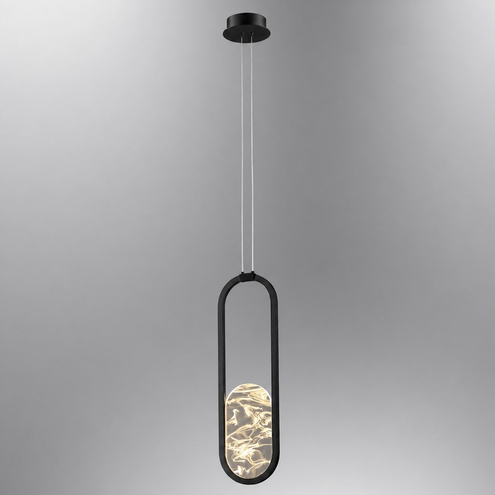 Tekli Siyah Metal Alabaster 50*20 Sarkıt Avize 20 cm