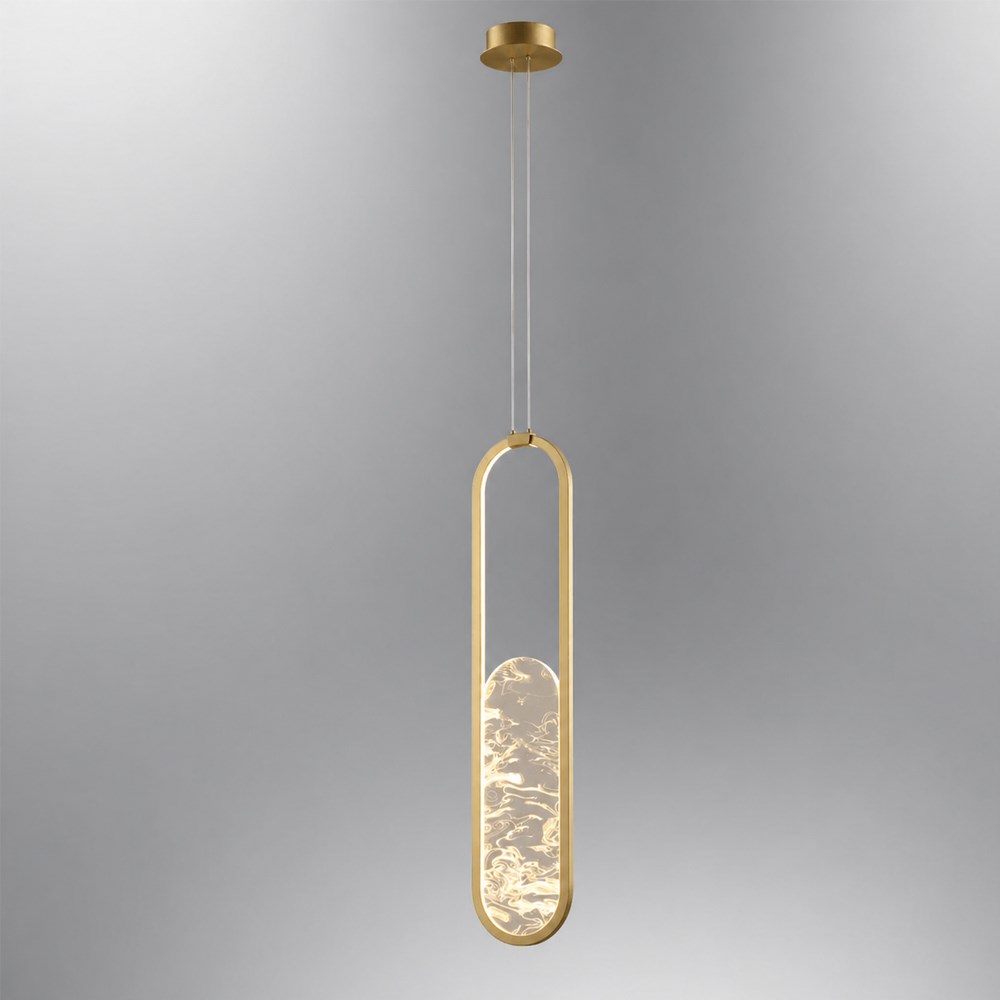 Tekli Metal Alabaster 70*20 Sarkıt Avize 21 cm