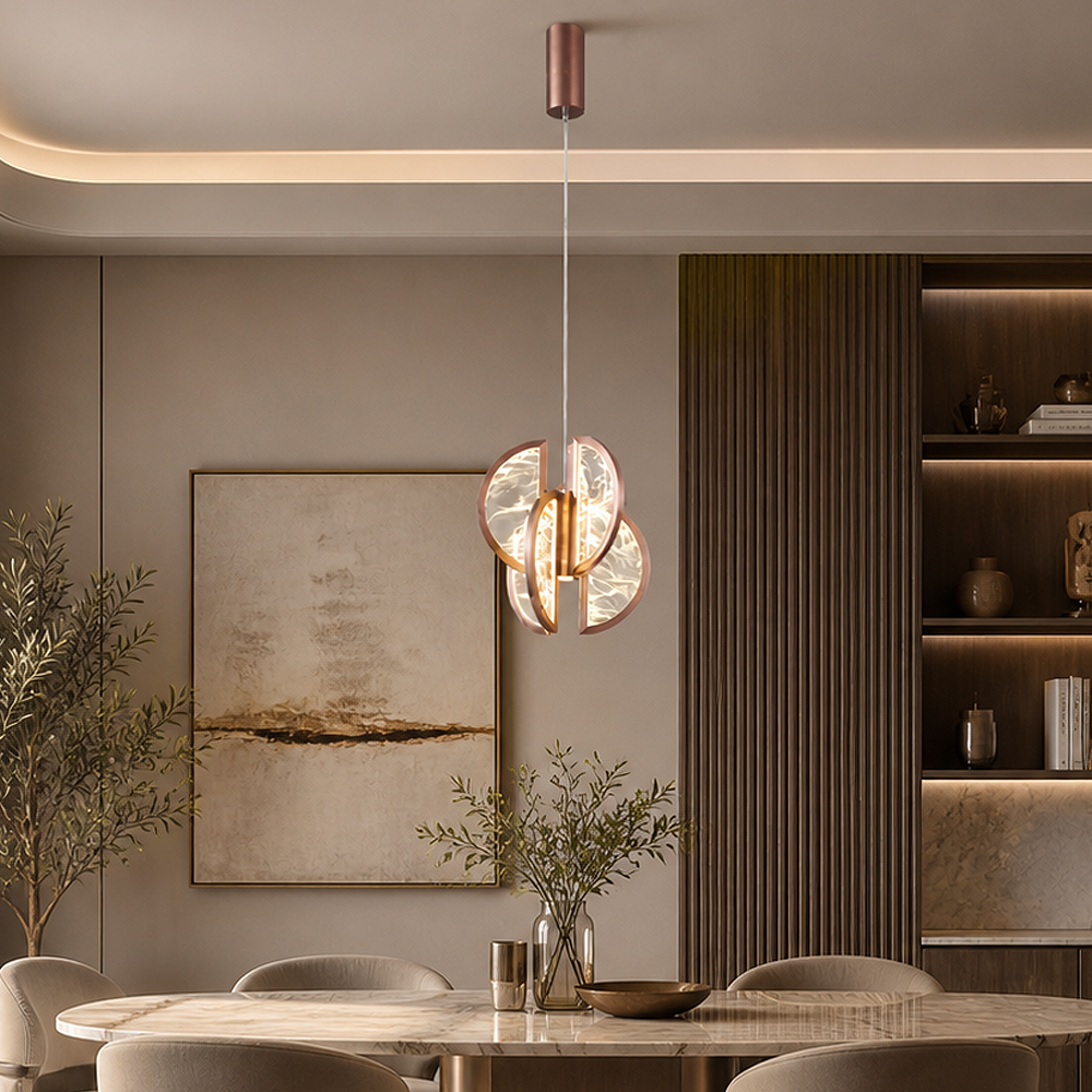 Tekli Metal Alabaster 31*35 Sarkıt Avize 120 cm — görsel 6