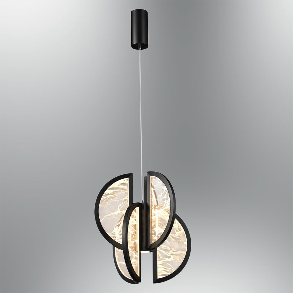 Tekli Siyah Metal Alabaster 31*35 Sarkıt Avize 120 cm — görsel 4