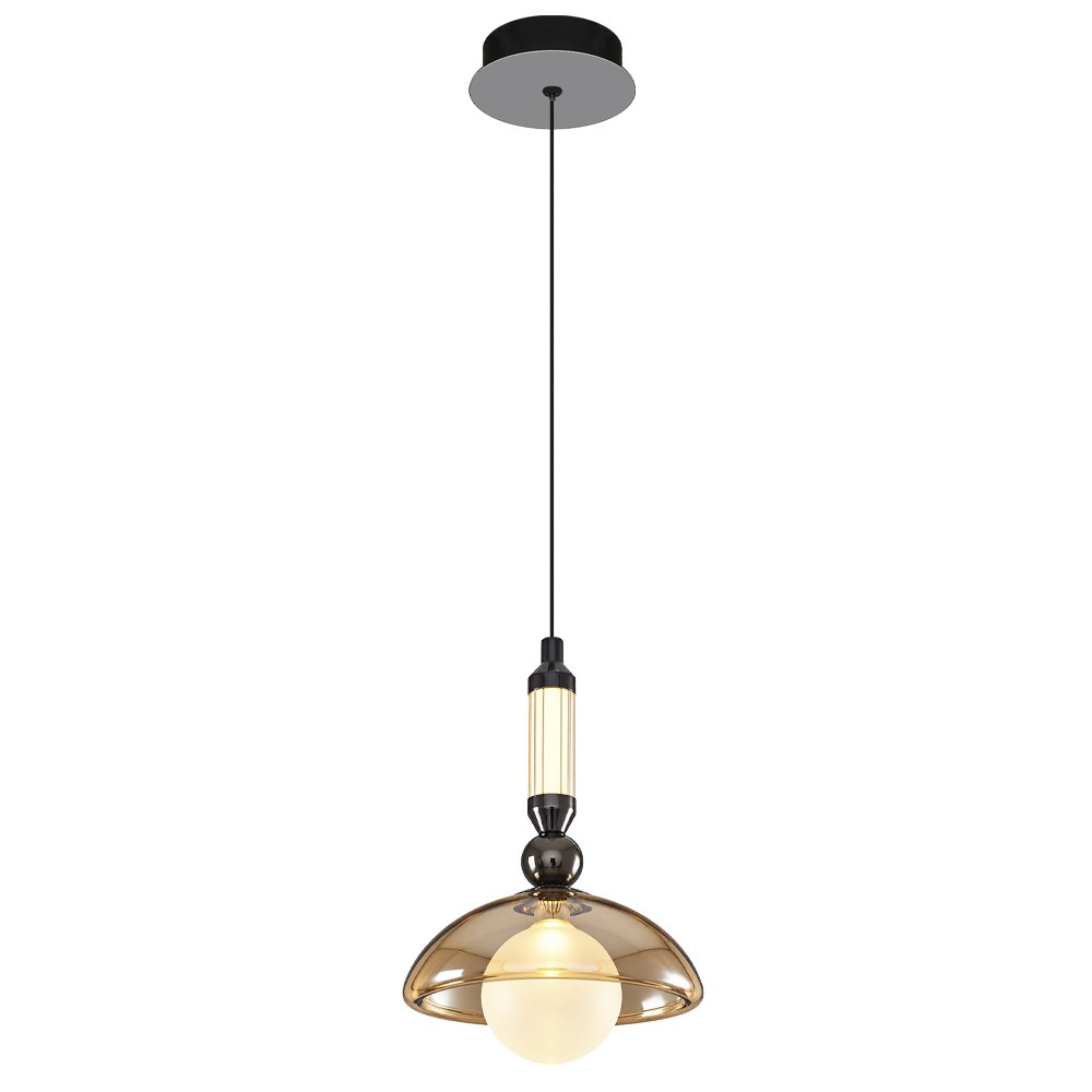 Tekli Metal Mitra Amber Sarkıt Avize 20 cm