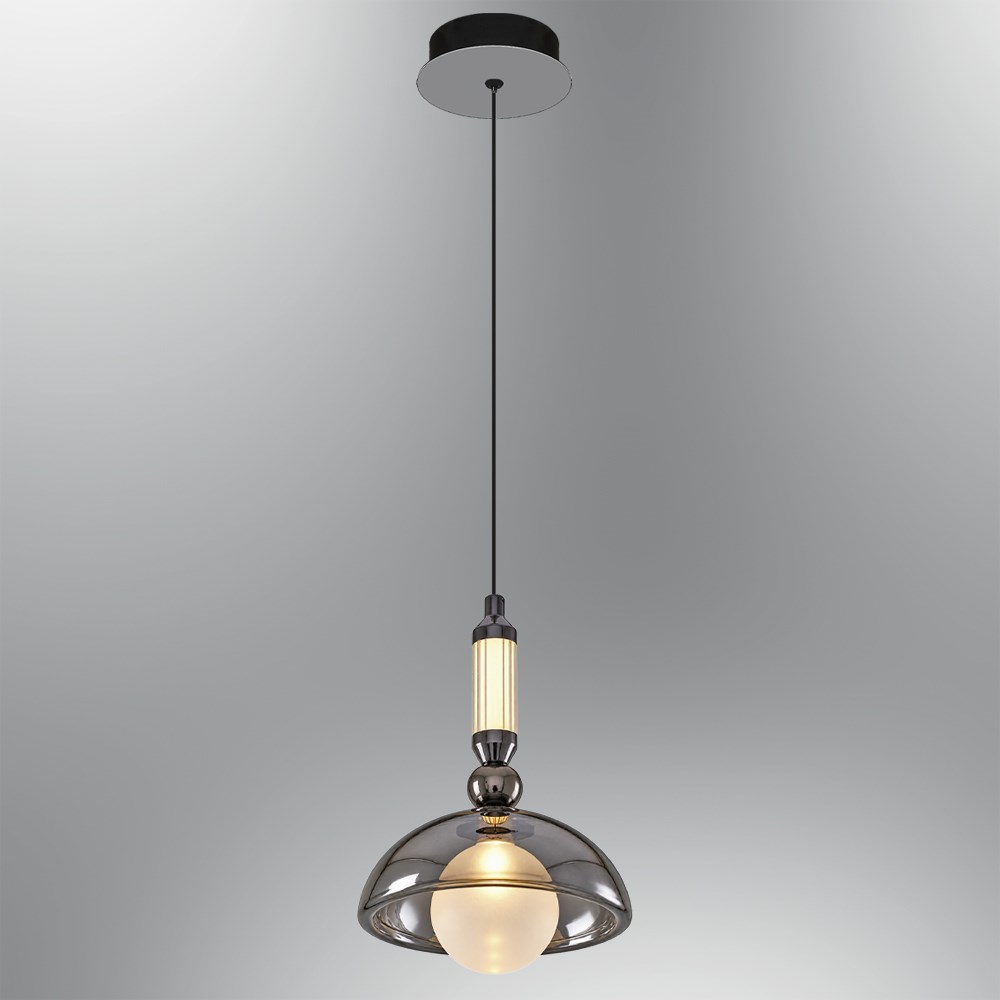 Tekli Metal Mitra Gri Sarkıt Avize 20 cm
