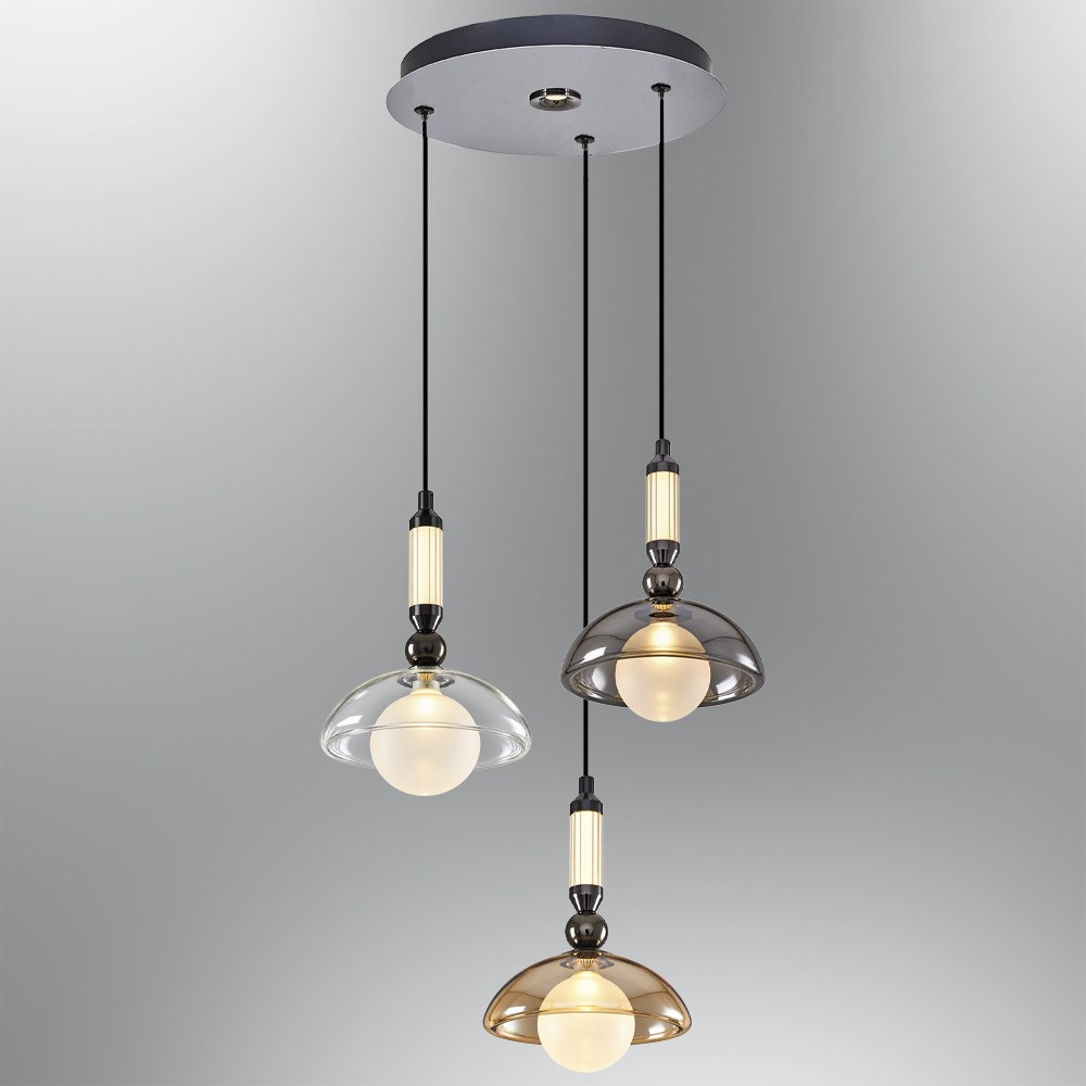 3'li Metal Mitra Mixed Sarkıt Avize 30 cm 3'li Metal Mitra Mixed Sarkıt Avize 30 cm