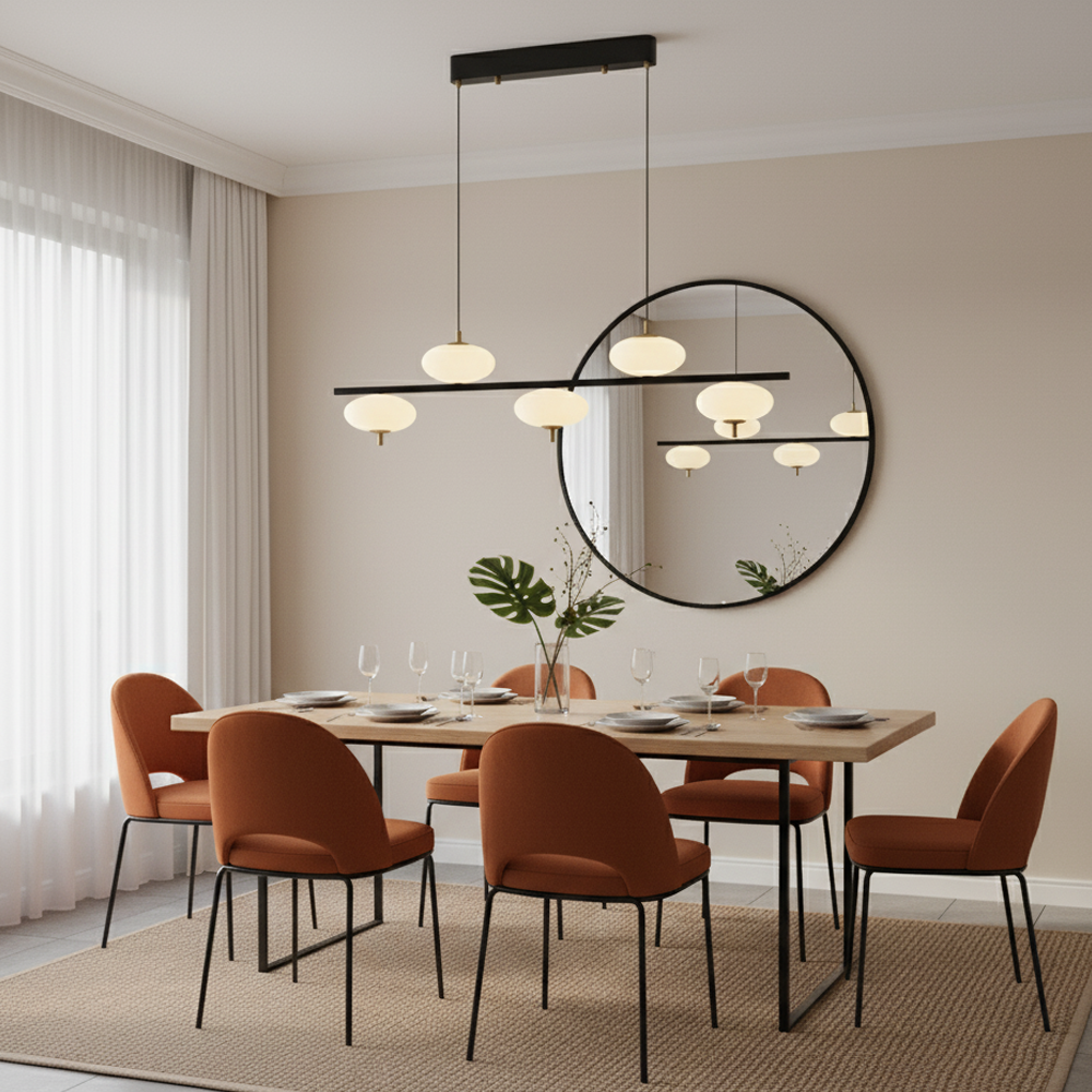 5'li Siyah Metal 2910-5AS-Maxii Sıralı Sarkıt Avize 100 cm