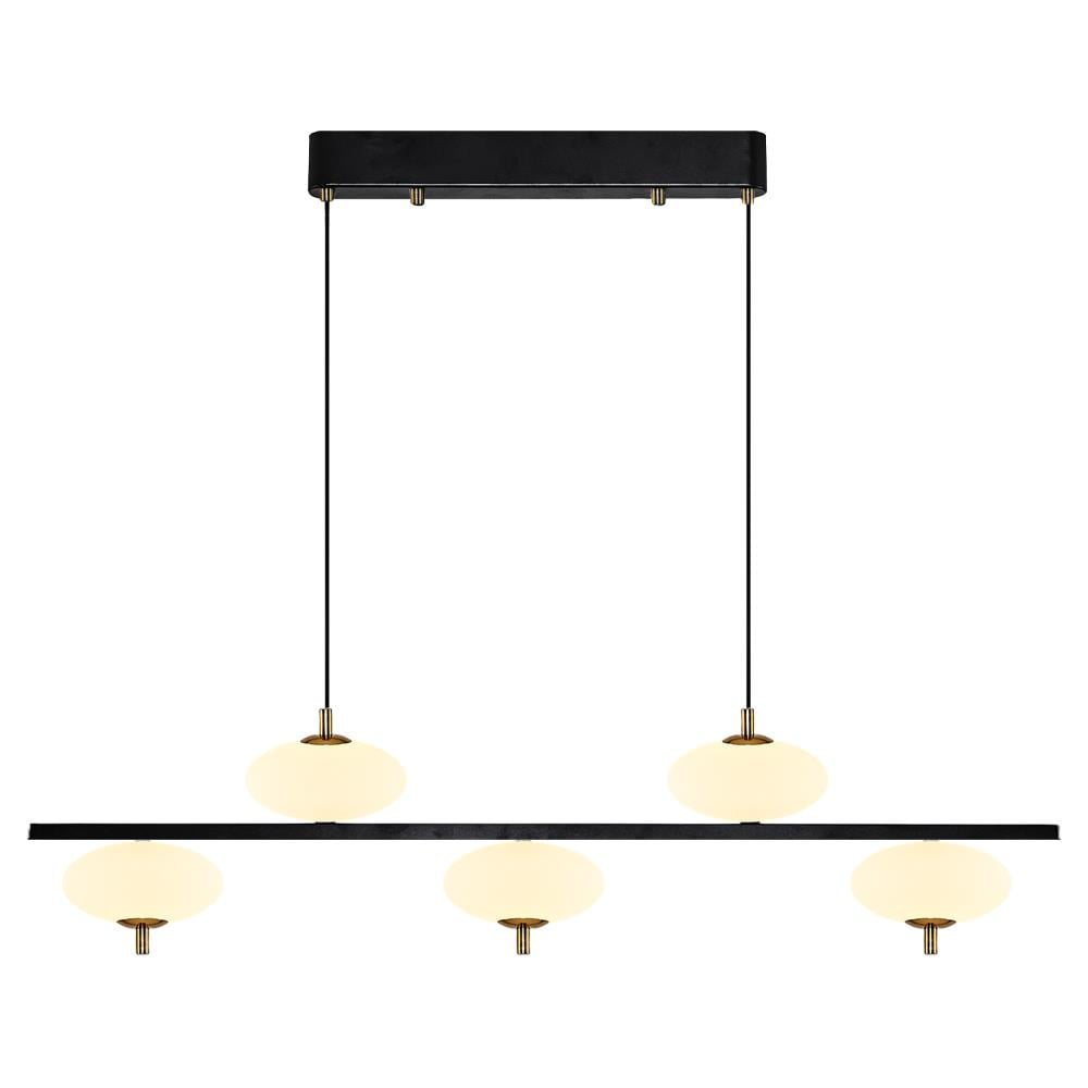 5'li Siyah Metal 2910-5AS-Maxii Sıralı Sarkıt Avize 100 cm — görsel 4