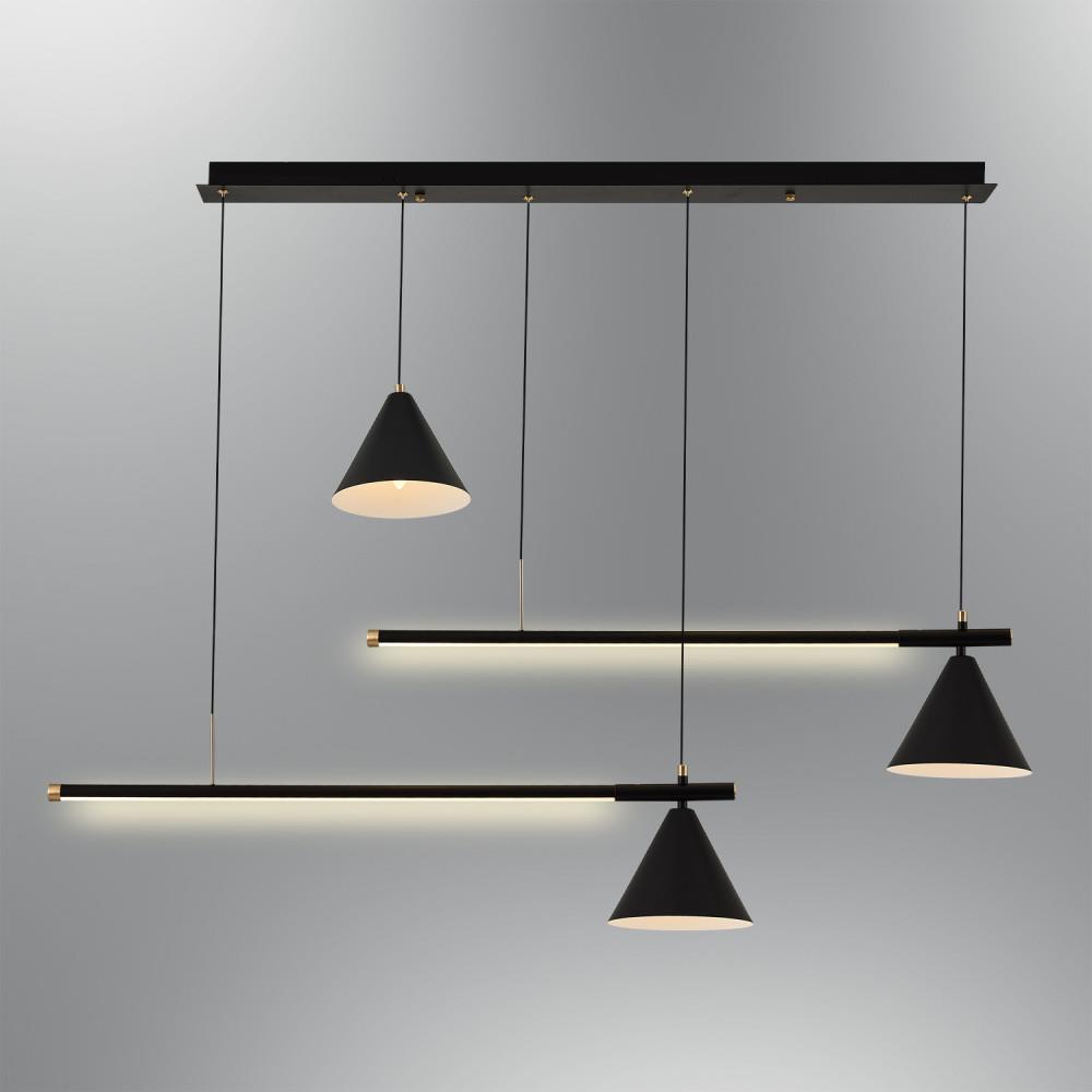 Siyah Metal 3 Lü Sarkıt Avize 120 cm 15W — görsel 4