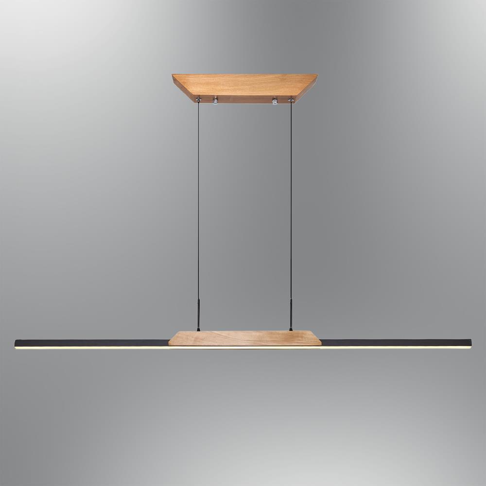 Siyah Metal Elppir Tek Sarkıt Avize 120 cm
