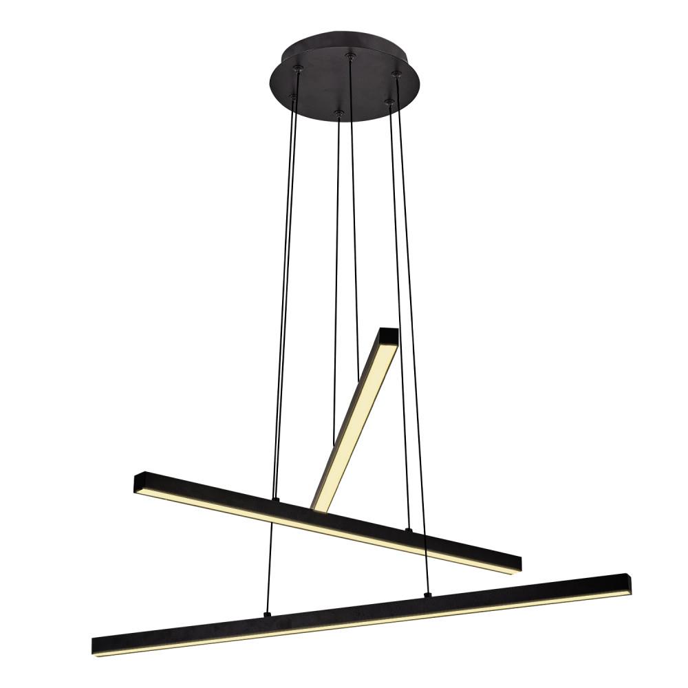 Siyah Metal 3 Lü Sarkıt Avize 120 cm 13W — görsel 3