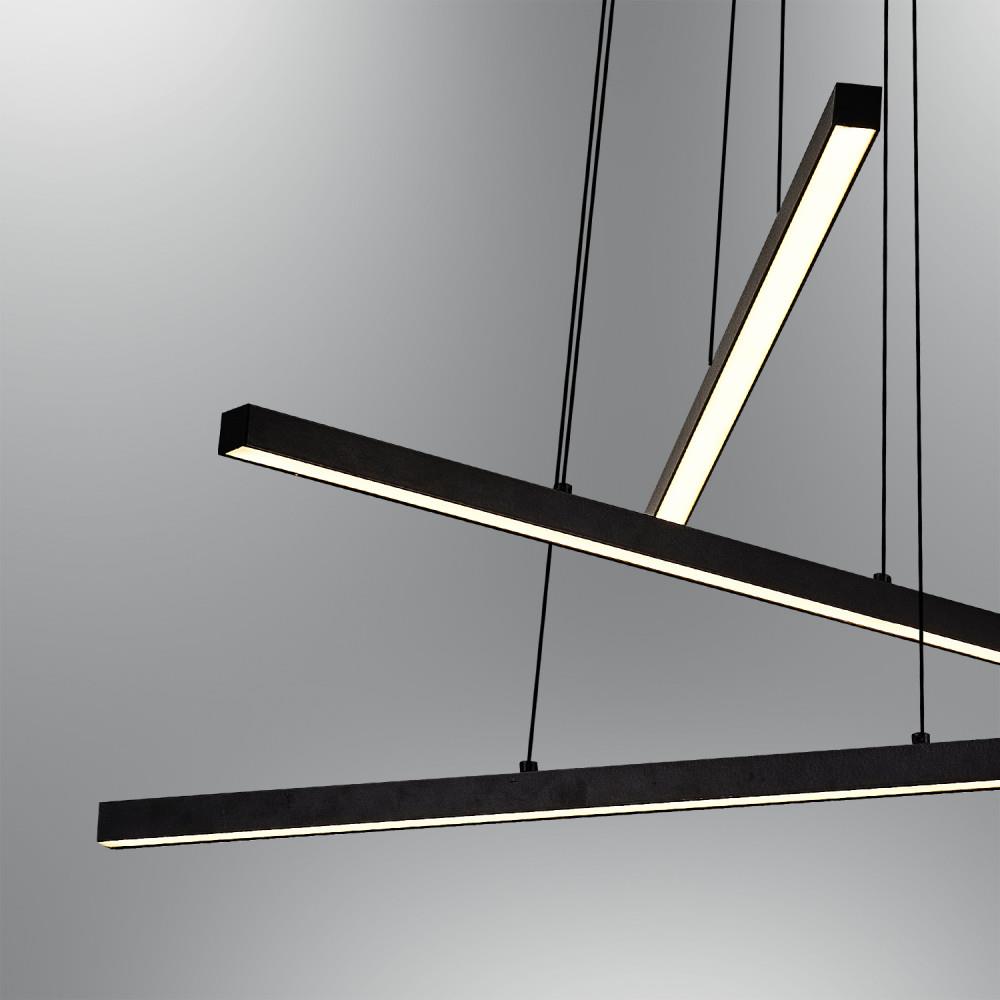 Siyah Metal 3 Lü Sarkıt Avize 120 cm 13W — görsel 4