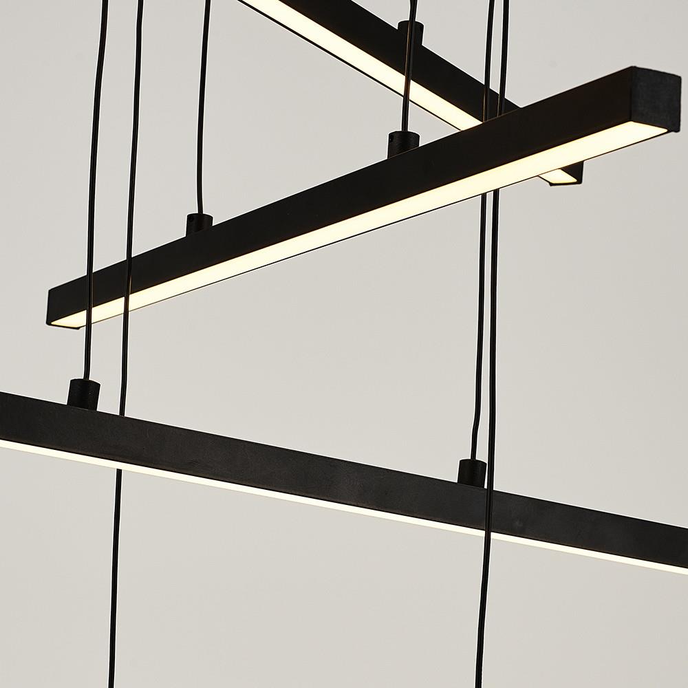 Siyah Metal 6 Lı Sarkıt Avize 120 cm