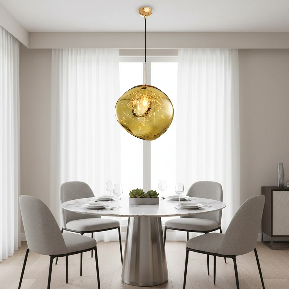 Cam Sarı Sarkıt Avize 120 cm (3219-2-03)