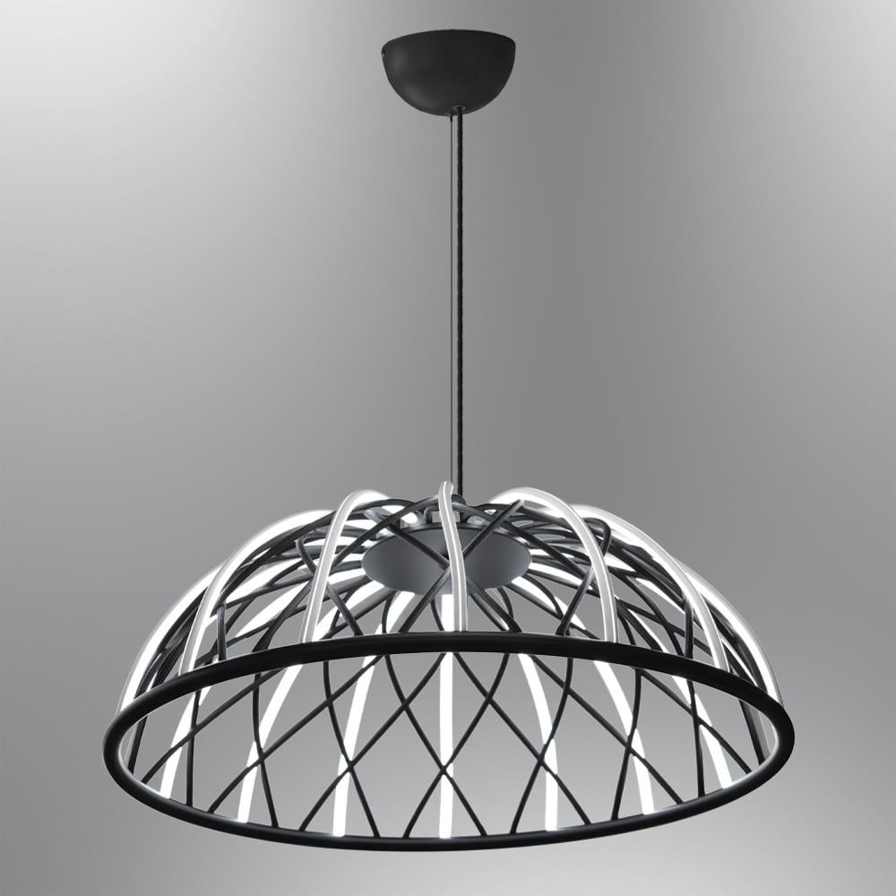 Tekli Siyah Metal Chute D61 Sarkıt Avize 120 cm — görsel 3