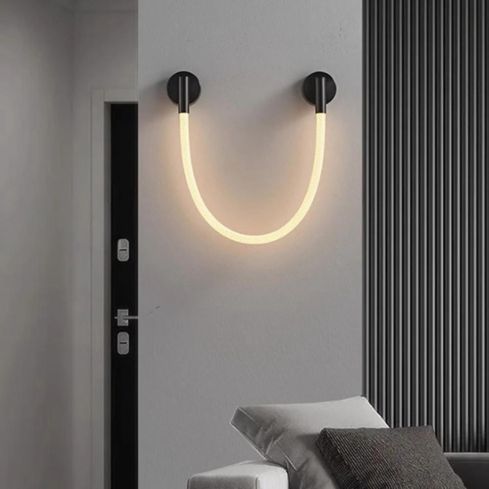 Siyah Metal Yatay Hortum Aplik 50 cm