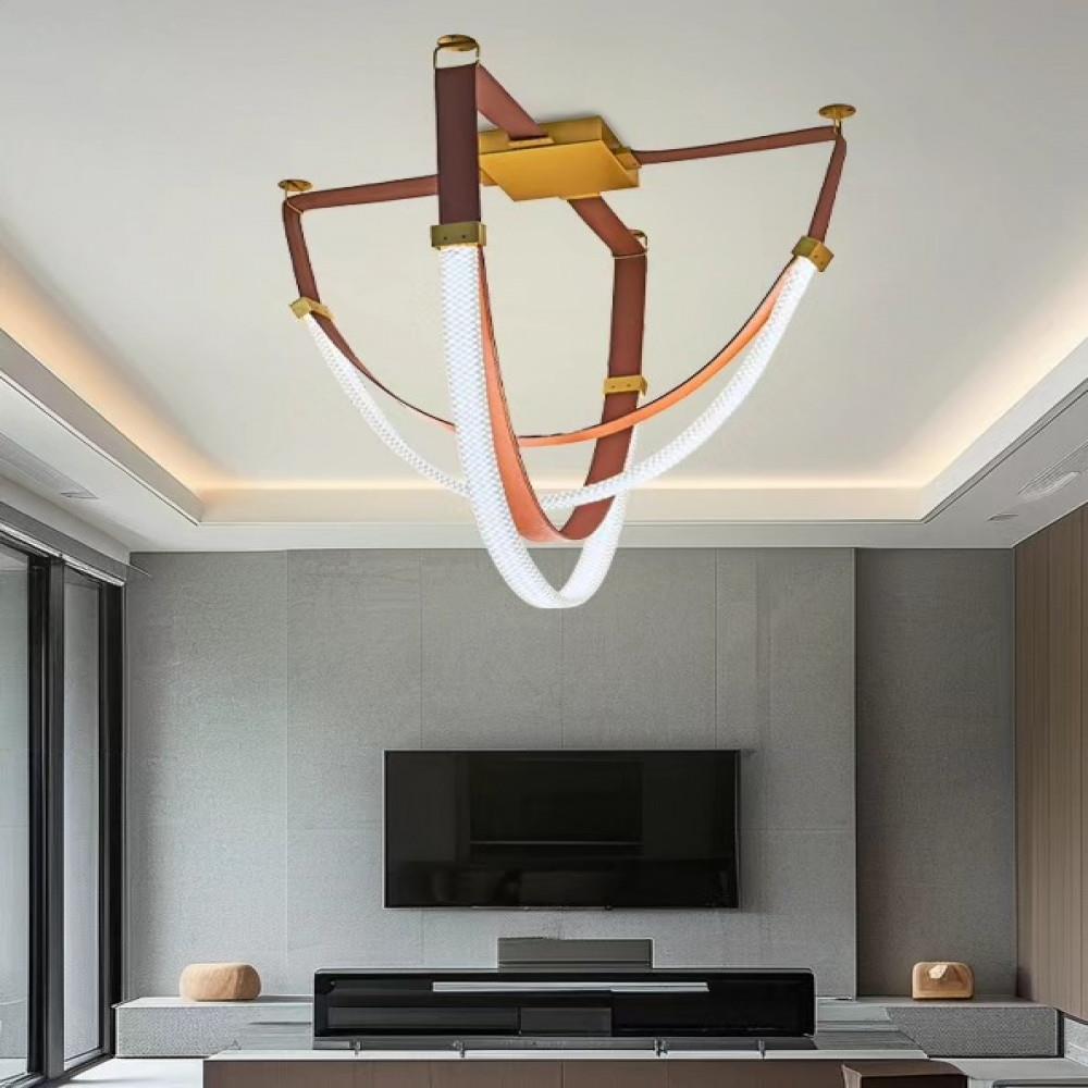 Métal Double Rosace Suspension Lustre 75 cm Metal İkili Göbekli Sarkıt Avize 75 cm