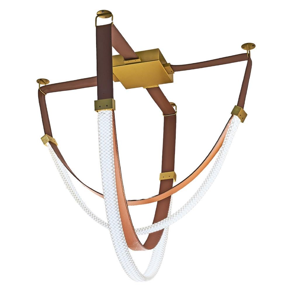 Metal İkili Göbekli Sarkıt Avize 75 cm — görsel 3